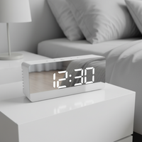 Mirror Face LED Alarm Clock 14cm