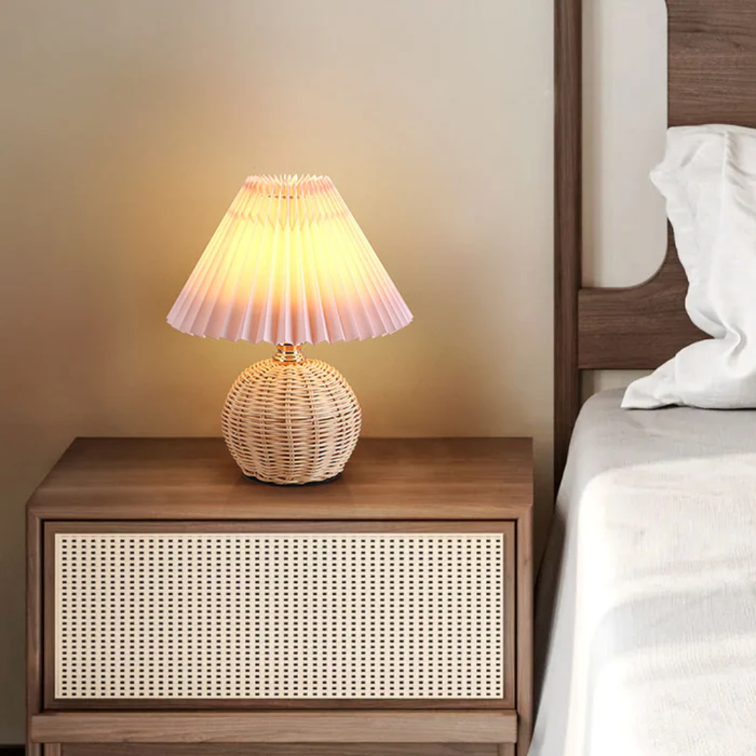 Pleated Shade USB Table Lamp