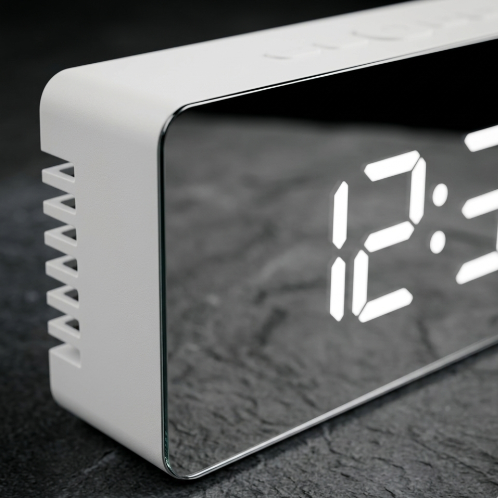 Mirror Face LED Alarm Clock 14cm