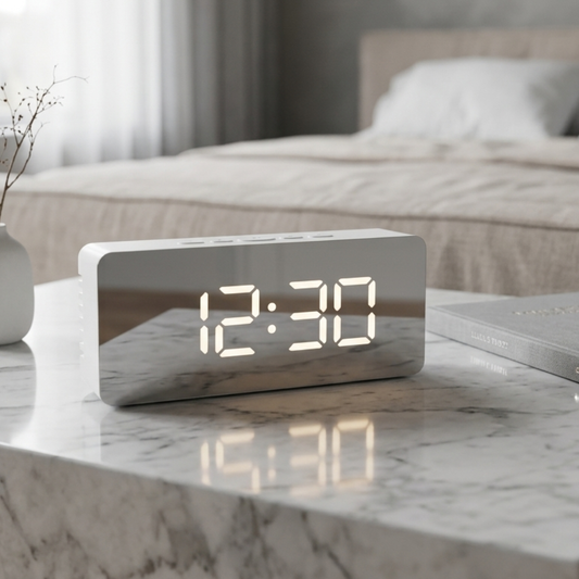 Mirror Face LED Alarm Clock 14cm