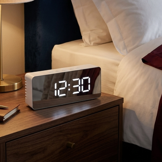 Mirror Face LED Alarm Clock 14cm