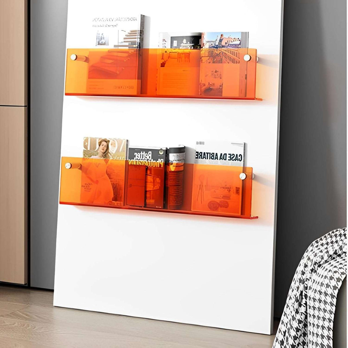 Acrylic Floating Magazine Rack