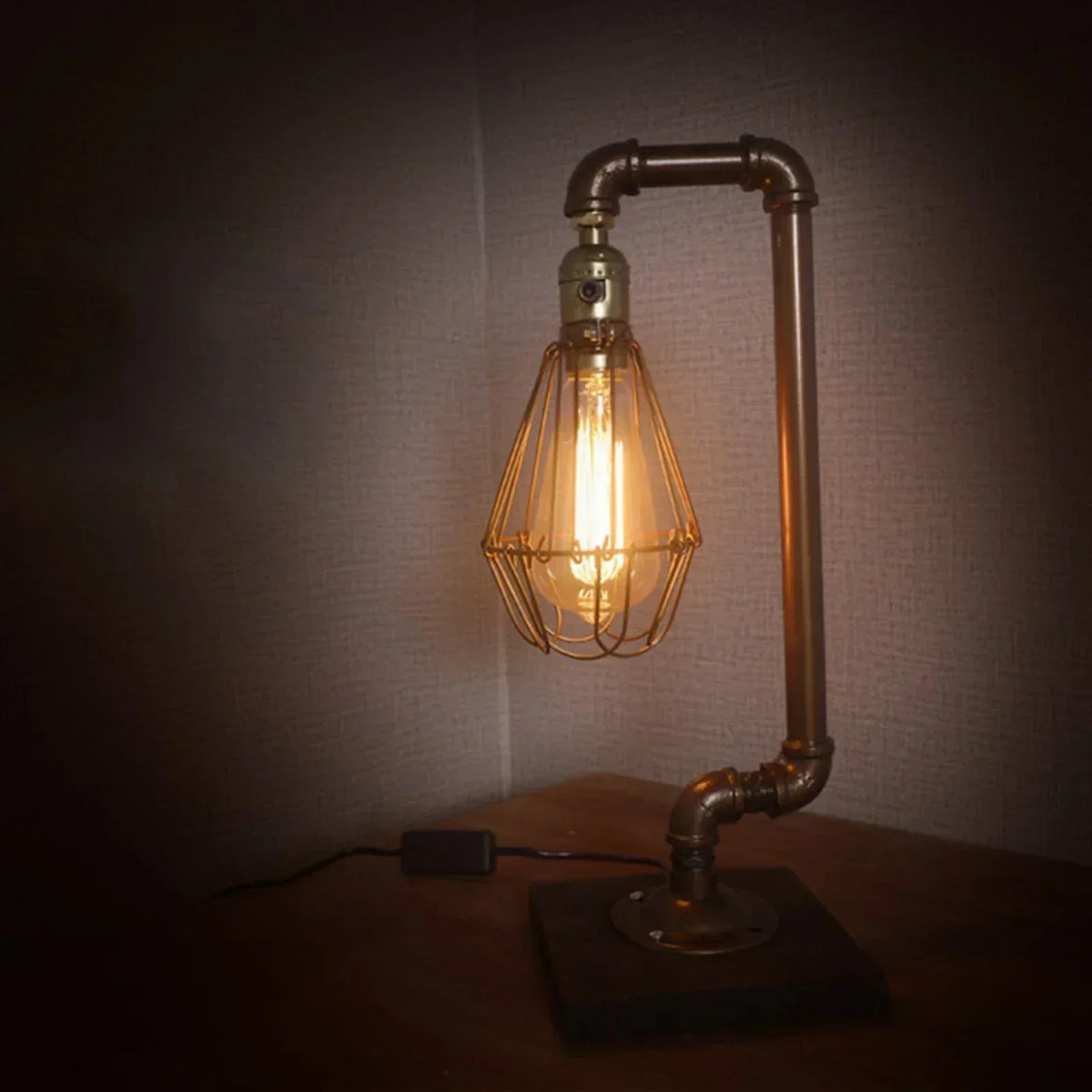 Wood and Metal Table Lamp 45cm
