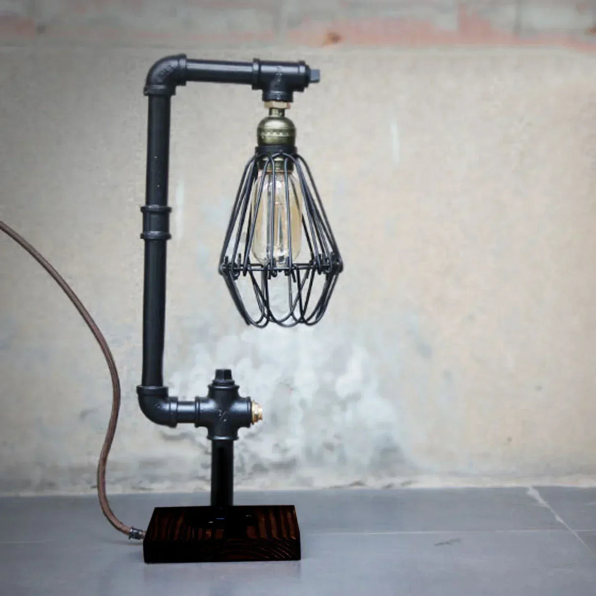 Wood and Metal Table Lamp 45cm