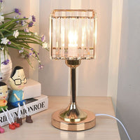Crystal lamp on bedside table