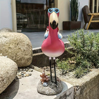 Reclining Flamingo Garden Statue