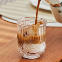 Wave Engraved Iced Coffee Glass