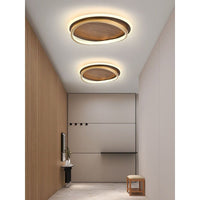 Cirro Walnut Ring Flush Mount Ceiling Light