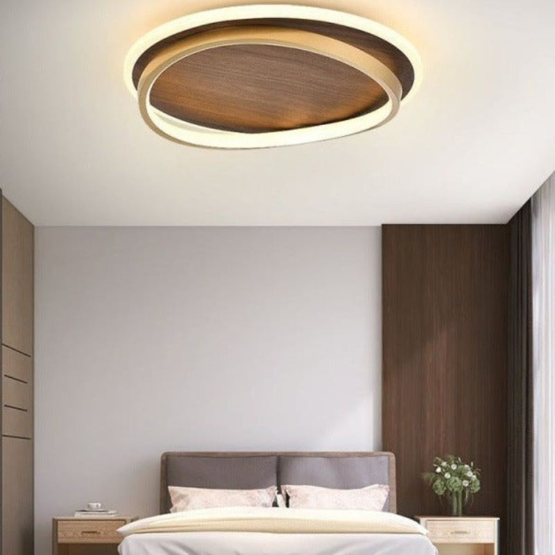 Cirro Walnut Ring Flush Mount Ceiling Light