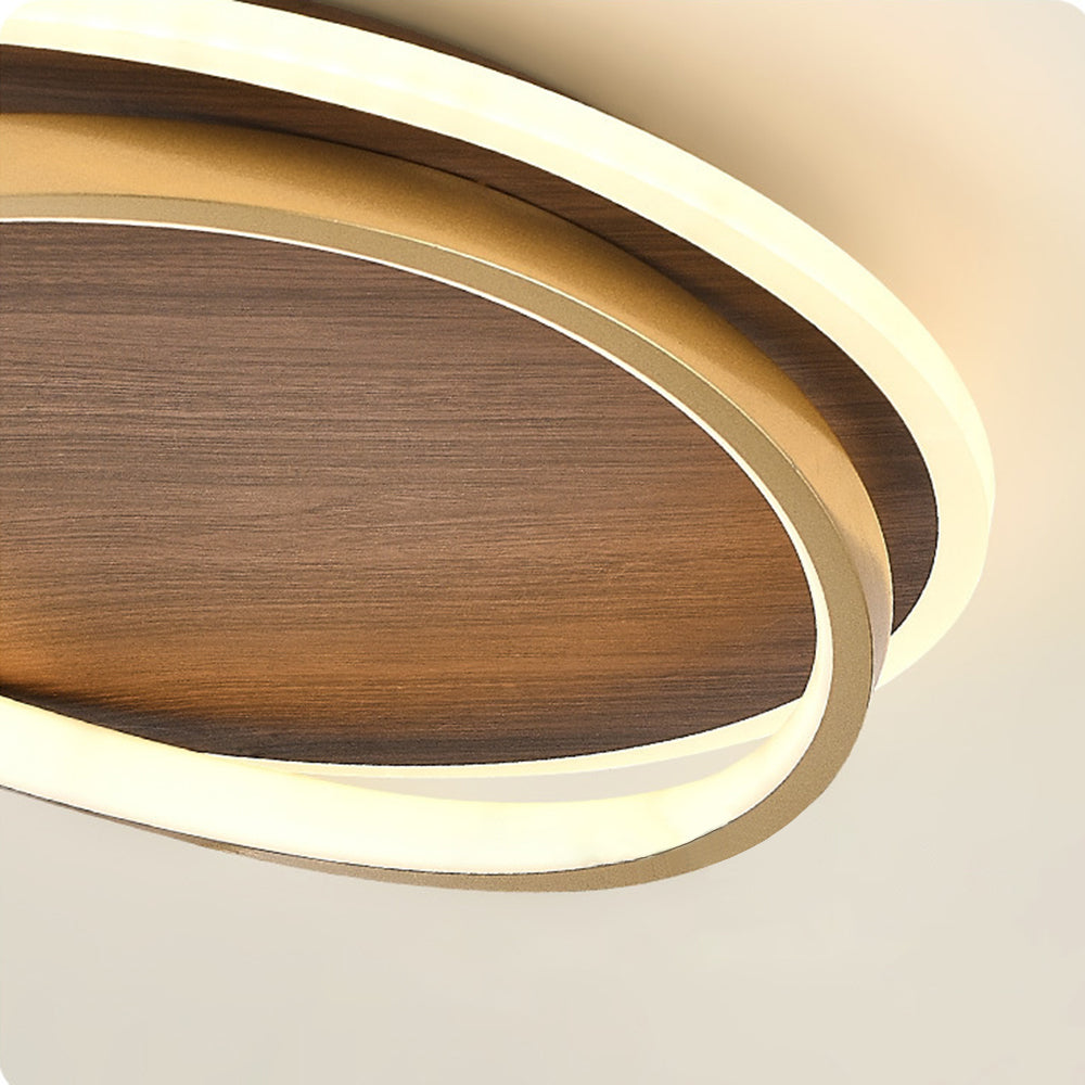 Cirro Walnut Ring Flush Mount Ceiling Light