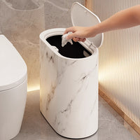 Lidded Stone-Effect Waste Bin