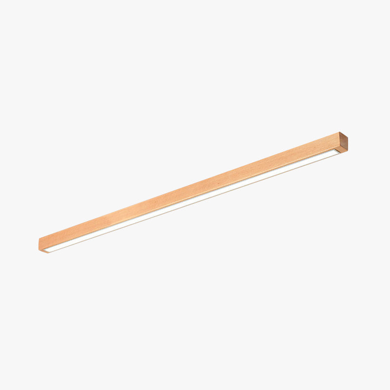 Lockhone Woda slim wood ceiling bar in light timber on a plain white background