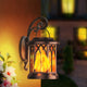 Solar Flame Effect Lanterns, Pair