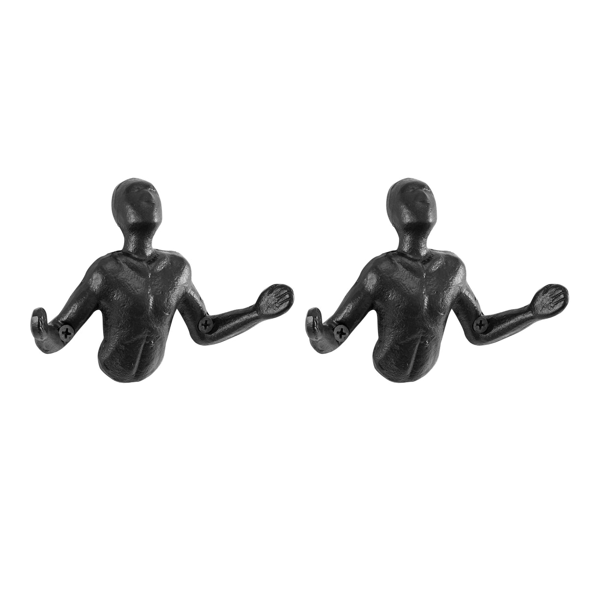 Cast Iron Hand Wall Hooks, Pair