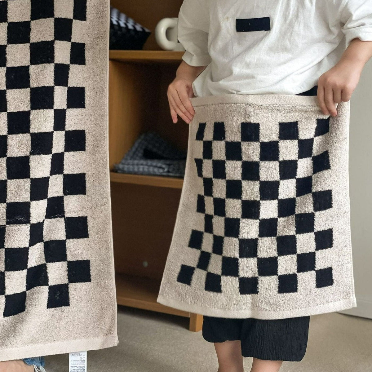 Checkerboard Plus Cotton Towel