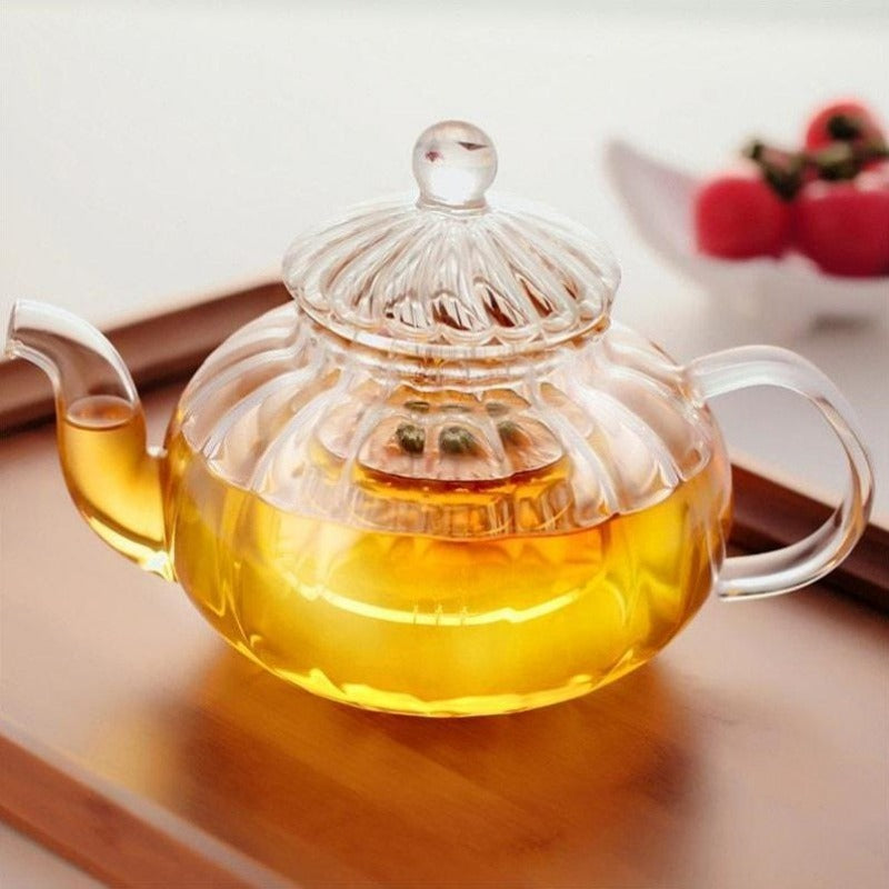 Glass Teapot and Six Cup Set
