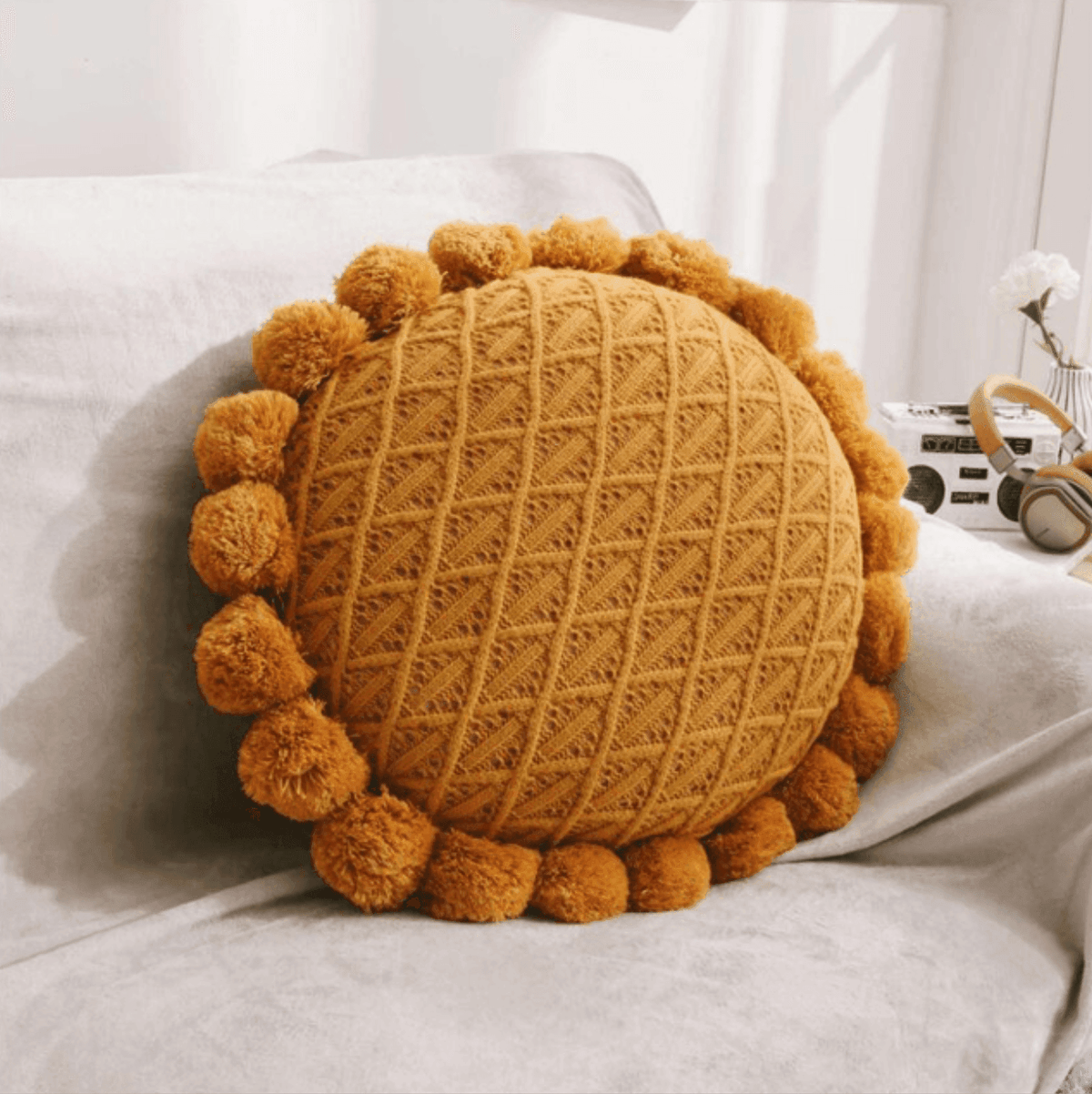 Pom Pom Round Cushion 50cm