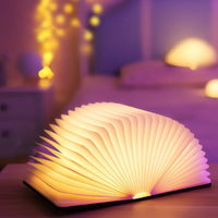 Folding Wood Book Lamp