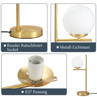 Brass and Opal Globe Table Lamp