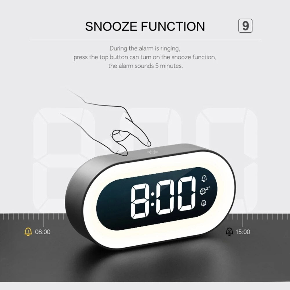 Digital Alarm Clock with Night Light 15cm