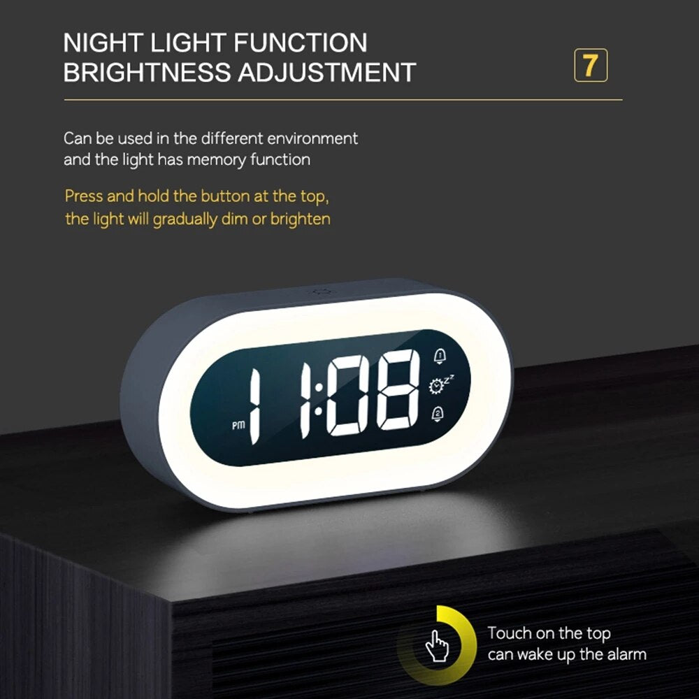 Digital Alarm Clock with Night Light 15cm