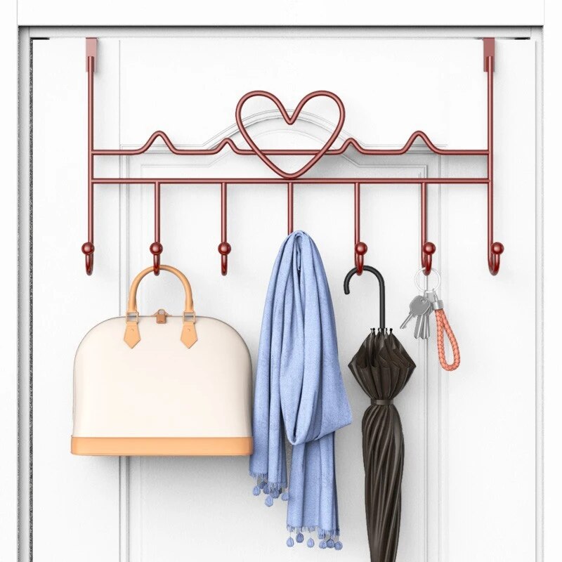 Over-Door Iron Hook Rack 41cm