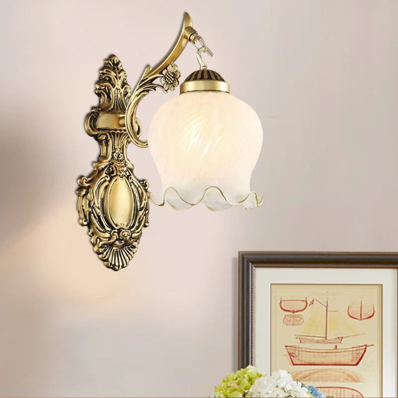 Vintage Glass Wall Light 27cm