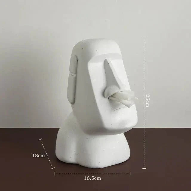 Stone Head Sculptural Tissue Box