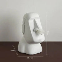 Stone Head Sculptural Tissue Box