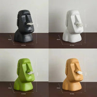 Stone Head Sculptural Tissue Box
