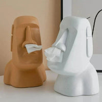 Stone Head Sculptural Tissue Box