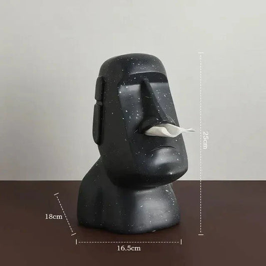 Stone Head Sculptural Tissue Box