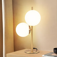 Brass and Opal Globe Table Lamp