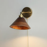 Kova Walnut Cone Pull-Chain Wall Light