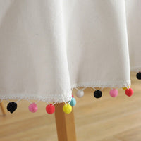 Pompom Edge Cotton Tablecloth