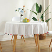 Pompom Edge Cotton Tablecloth