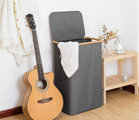Tall Bamboo Laundry Basket