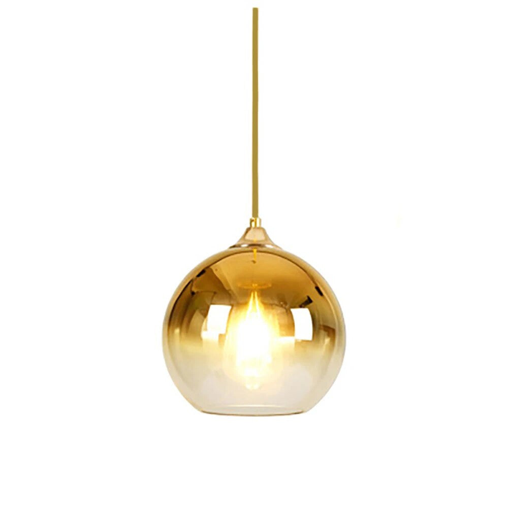 Metallic Glass Globe Ceiling Light