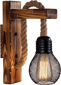 Wood and Rope Sail Wall Light
