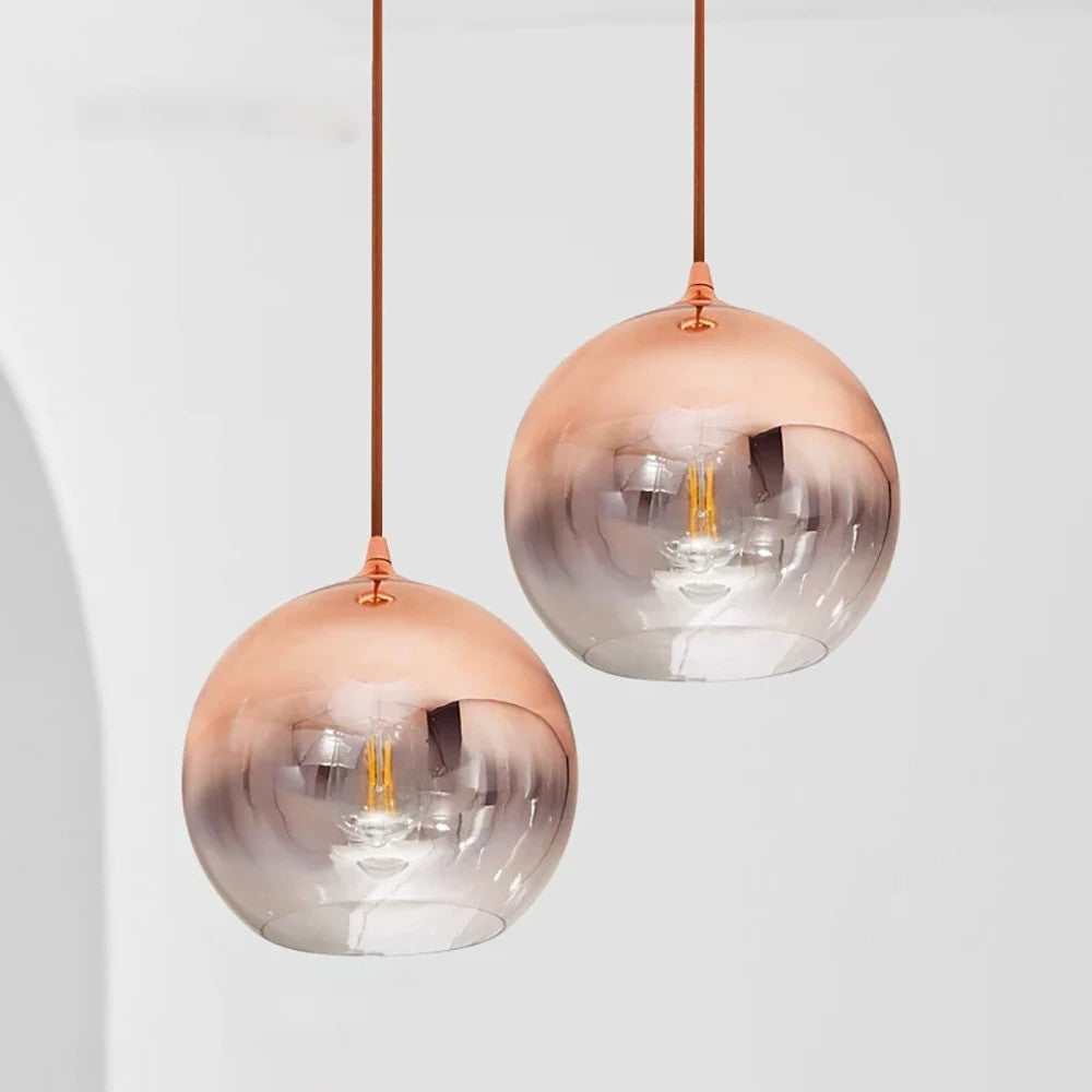 Metallic Glass Globe Ceiling Light