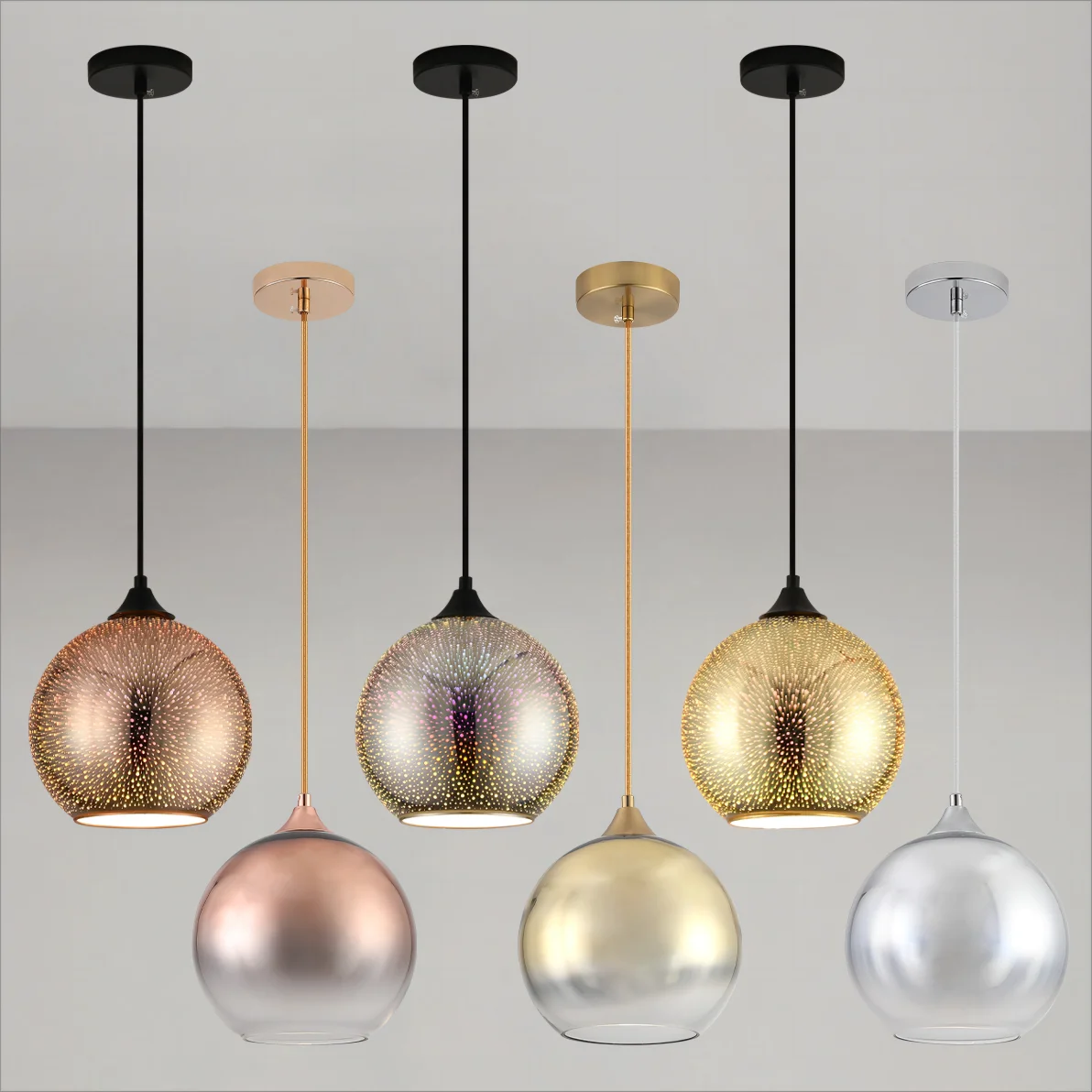 Perforated glass pendant light