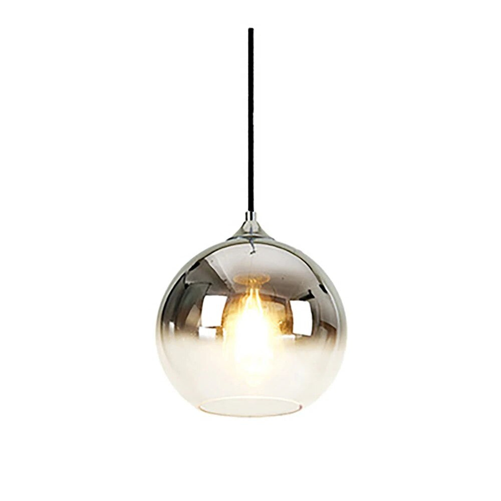Metallic Glass Globe Ceiling Light