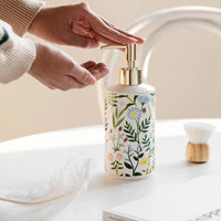 Floral Ceramic Soap Dispenser
