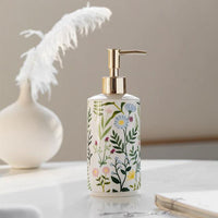 Floral Ceramic Soap Dispenser
