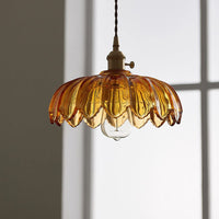 Scalloped Glass Flower Pendant Light