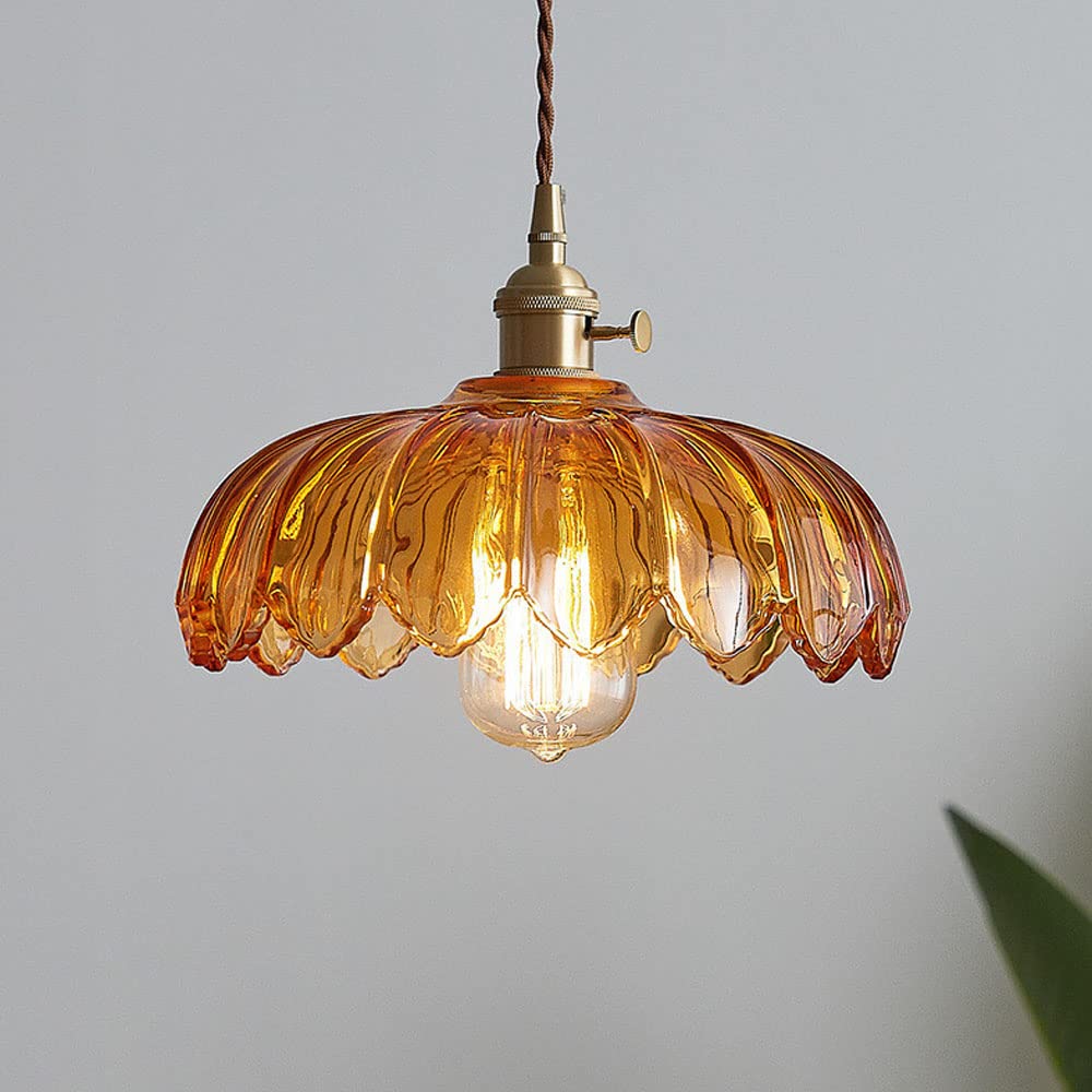Scalloped Glass Flower Pendant Light