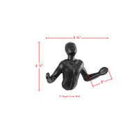 Cast Iron Hand Wall Hooks, Pair