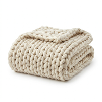 Cloud chunky knit throw blanket folded