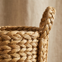 Seagrass basket weave and handle texture detail