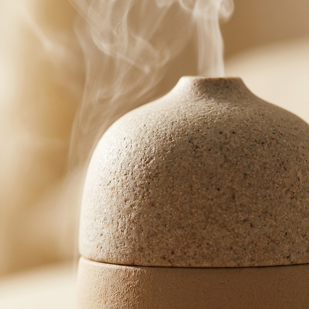 Aura ceramic stone diffuser texture and mist detail